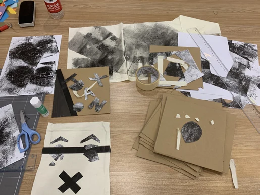 Original collage assembly process.